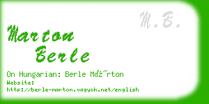 marton berle business card